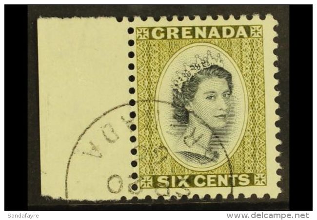 1964 6c Black And Olive Green, QEII, SG 218, Very Fine Marginal Used. For More Images, Please Visit... - Grenada (...-1974)