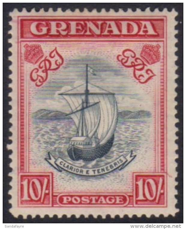 1938-50 10s Slate-blue &amp; Bright Carmine (narrow) Perf 14, SG 163b, Very Fine Mint For More Images, Please... - Granada (...-1974)