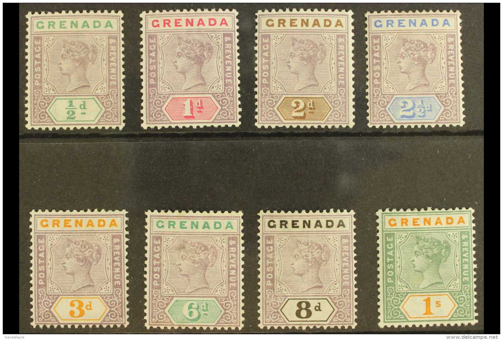 1895-99 Watermark Crown CA Complete Set, SG 48/55, Slight Mark On 6d, Otherwise Fine Mint (8). For More Images,... - Granada (...-1974)