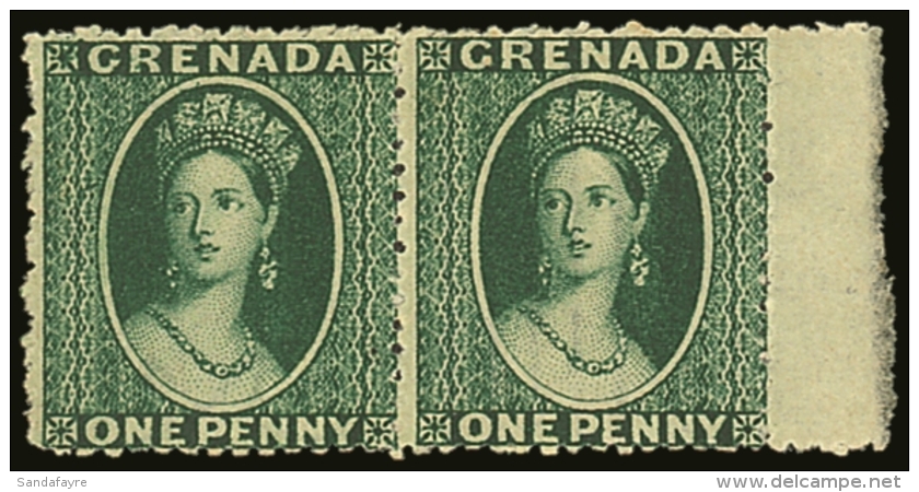 1881 1d Green PAIR, Wmk Small Star - Sideways, Rough Perf 14&frac12;, SG 19, Very Fine Mint With OG For More... - Grenade (...-1974)