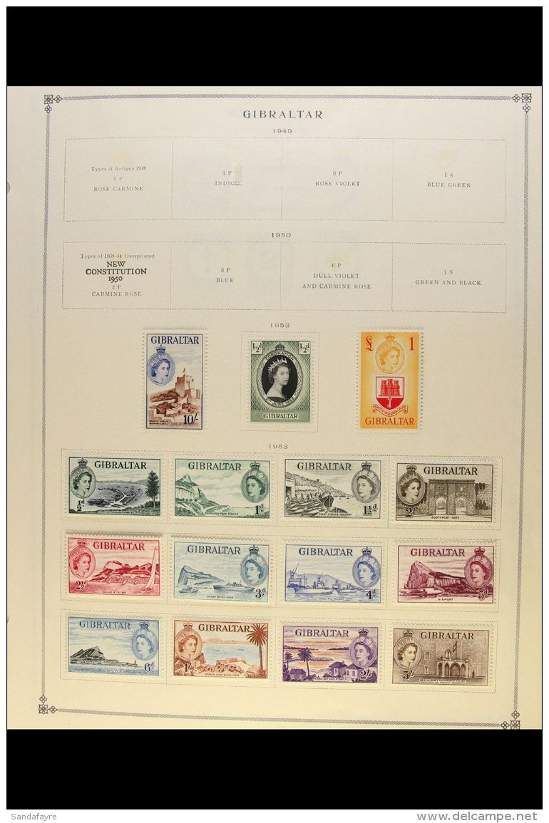 1953-1987 COMPREHENSIVE SUPERB MINT COLLECTION On Pages, All Different, Virtually COMPLETE For The Period, Inc... - Gibraltar