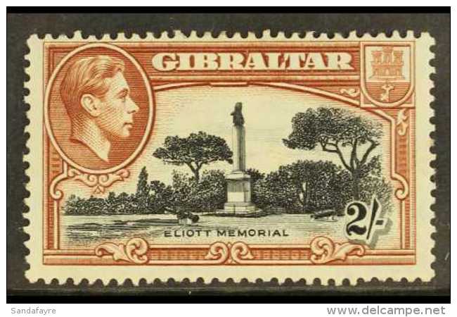 1938-51 2s Black And Brown, Perf 13&frac12;, SG 128a, Fine Mint, Centered To Top. For More Images, Please Visit... - Gibraltar