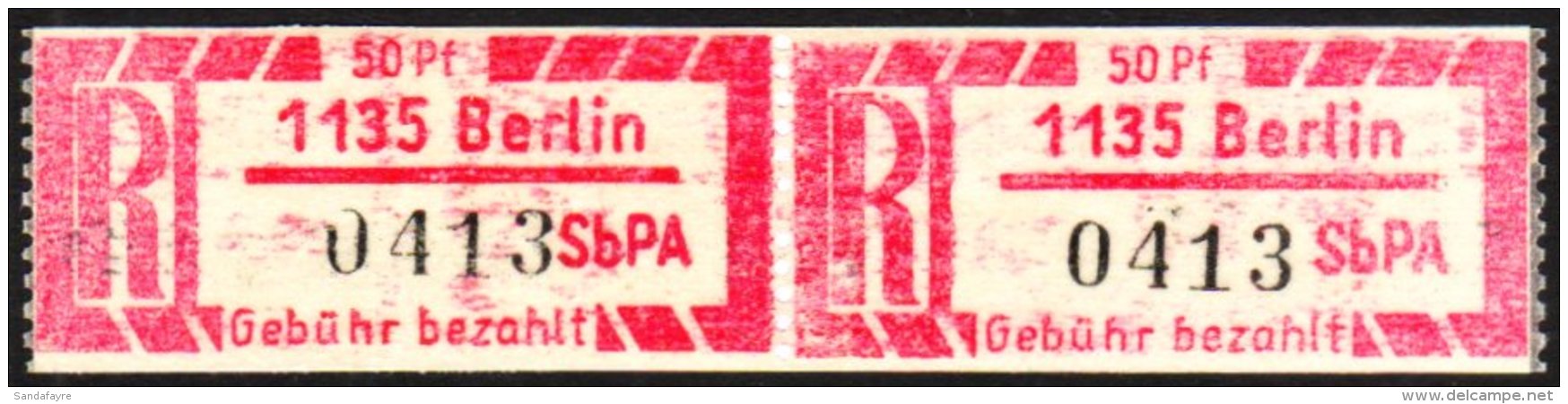 1967 REGISTERED LETTER STAMPS (EINSCHREIBEMARKEN) 1967 50pf On Thin Translucent "Pergamin" Paper, Perf 12&frac12;,... - Sonstige & Ohne Zuordnung