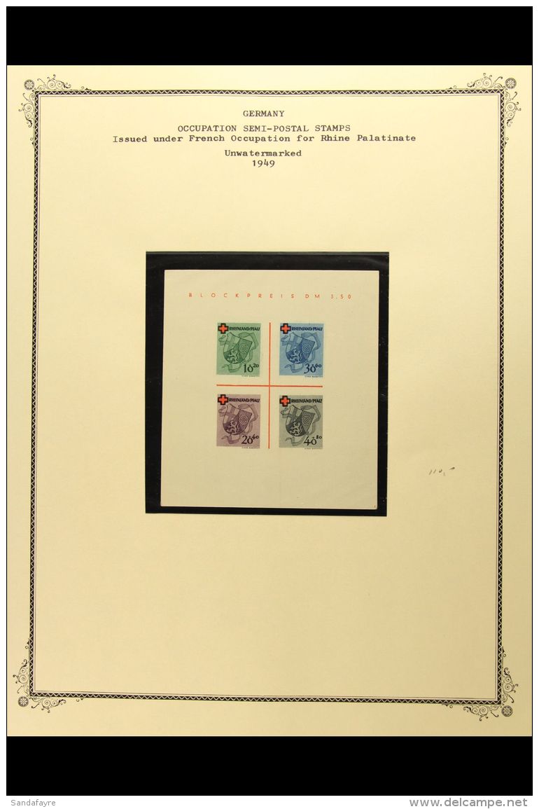 FRENCH - RHINELAND 1948-49 NHM COLLECTION Inc 1949 Red Cross M/s Type I/V, 1949 Goethe &amp; Centenary Sets.... - Sonstige & Ohne Zuordnung