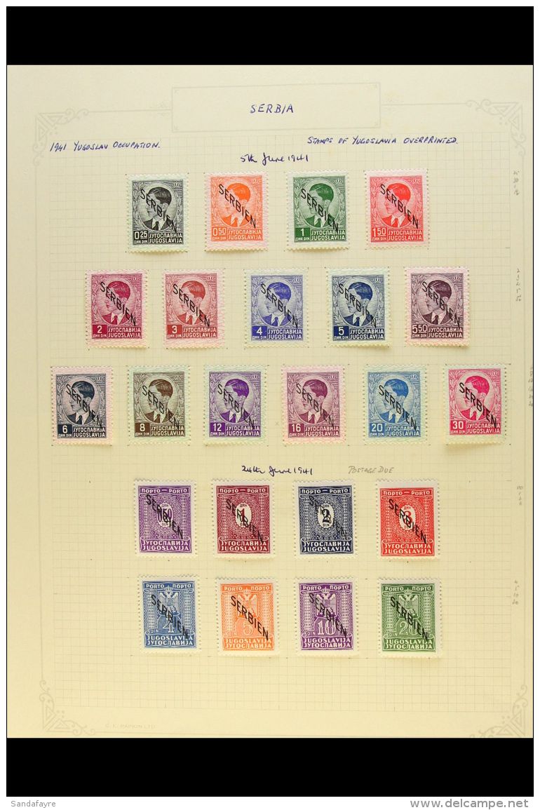 SERBIA 1941-1943 VERY FINE MINT COLLECTION On Leaves, All Different Complete Sets, Inc 1941 (June) &amp; 1941... - Otros & Sin Clasificación