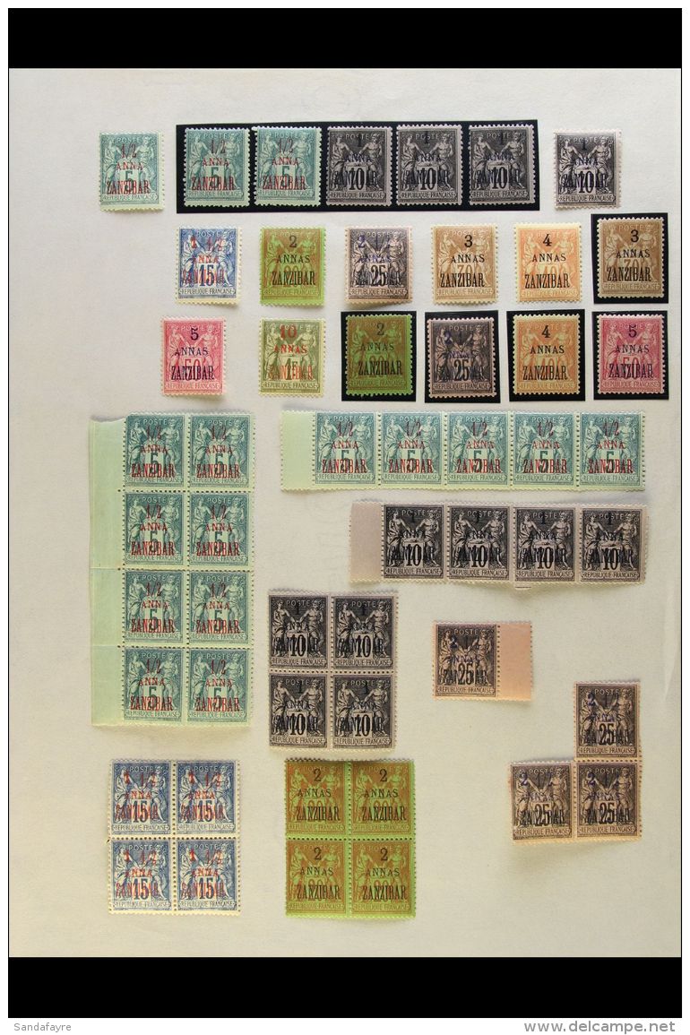 ZANZIBAR 1896-1900 Overprints Fine Mint (some Never Hinged) Collection On A Page With Multiples, Comprising... - Otros & Sin Clasificación