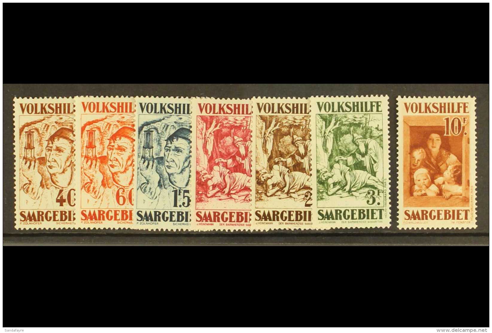 SARRE 1930 "In The Window" Charity Set Complete, Yv 141/7, Very Fine Mint. (7 Stamps) For More Images, Please... - Otros & Sin Clasificación