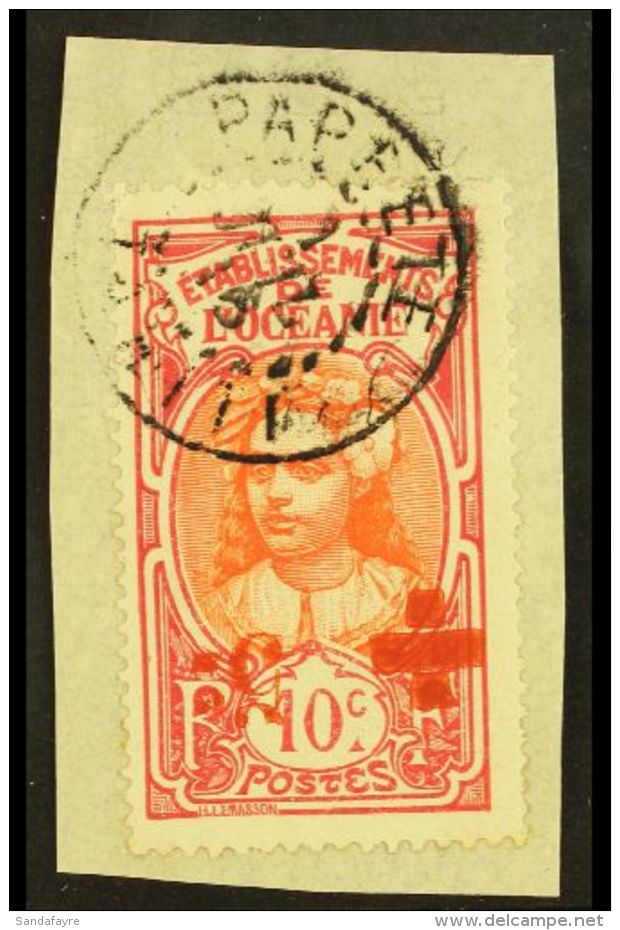 OCEANIA 1915-16 10c + 5c Orange &amp; Carmine Red Cross (bar Under "c") SURCHARGE INVERTED Variety (Yvert 41a, SG... - Otros & Sin Clasificación