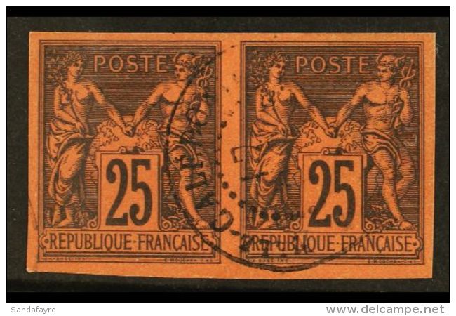 NEW CALEDONIA 1878 - 80 25c Black On Red Type Sage, Yv 43, Superb Used With Central Nlle Caledonie Cds. For More... - Otros & Sin Clasificación