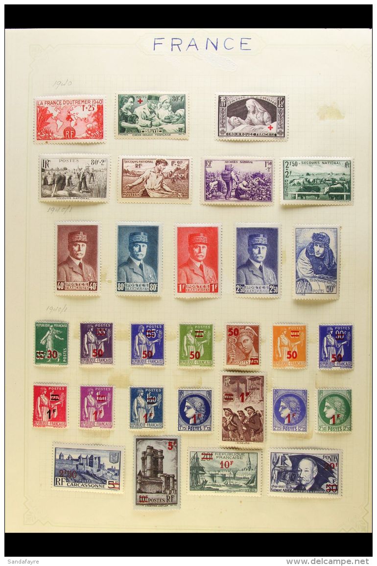 1940-1955 COMPREHENSIVE FINE MINT COLLECTION On Leaves, All Different, Virtually COMPLETE For The Period, Inc 1940... - Otros & Sin Clasificación