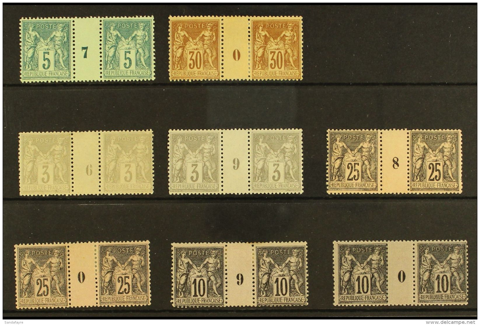 1896-1900 MILLESIME SELECTION An ALL DIFFERENT Mint &amp; Nhm Selection That Includes 5c (Yv 75) 1897, 30c (Yv 80)... - Otros & Sin Clasificación