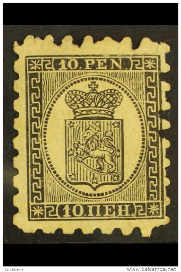 1866 10p Black/buff, Type II Serpentine Roulette Perf, SG 21, Regummed Mint For More Images, Please Visit... - Otros & Sin Clasificación