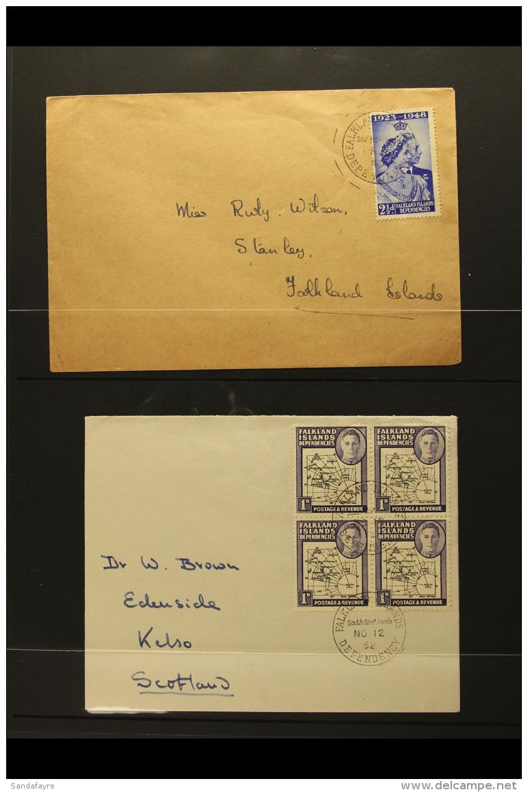 1949-58 COVERS &amp; CARDS A Small But Interesting Group That Includes Commercial Mail, Air Letter &amp; A... - Falklandinseln