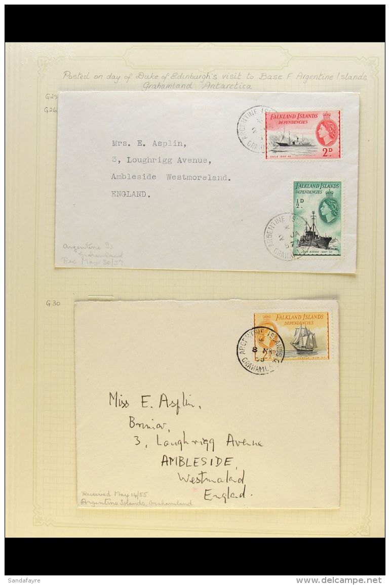 1937-63 COVERS COLLECTION Includes 1937 Coronation Set On FDC Tied By South Georgia Cds's, 1946 Victory, 1948 RSW,... - Islas Malvinas