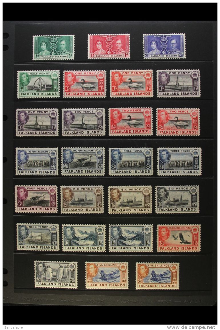 1937-52 VALUABLE KGVI MINT COLLECTION A Highly Complete Very Fine Mint Or Never Hinged Mint Collection That... - Falklandinseln