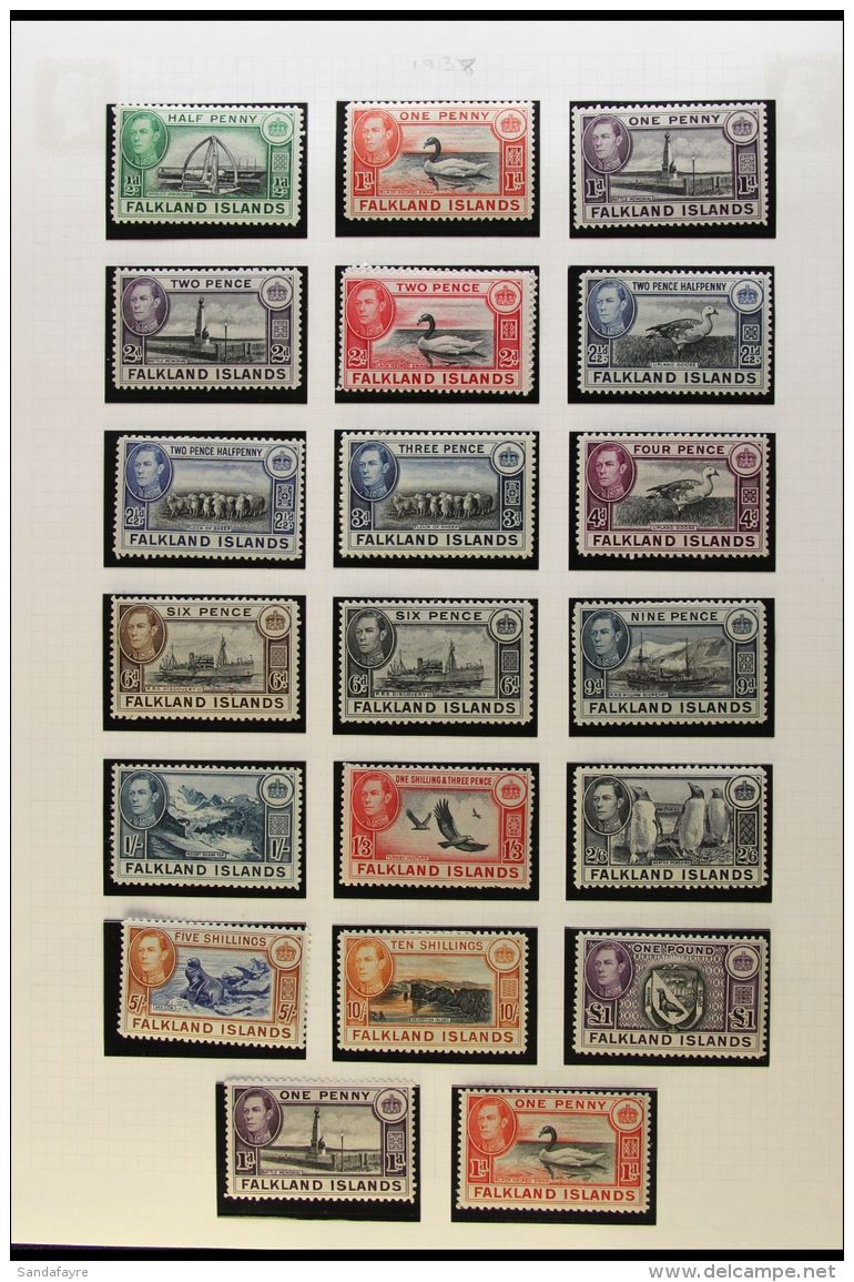1937-52 KING GEORGE VI COMPLETE MINT COLLECTION An Attractive Fine Mint Collection Which Includes The 1938-50... - Falklandinseln