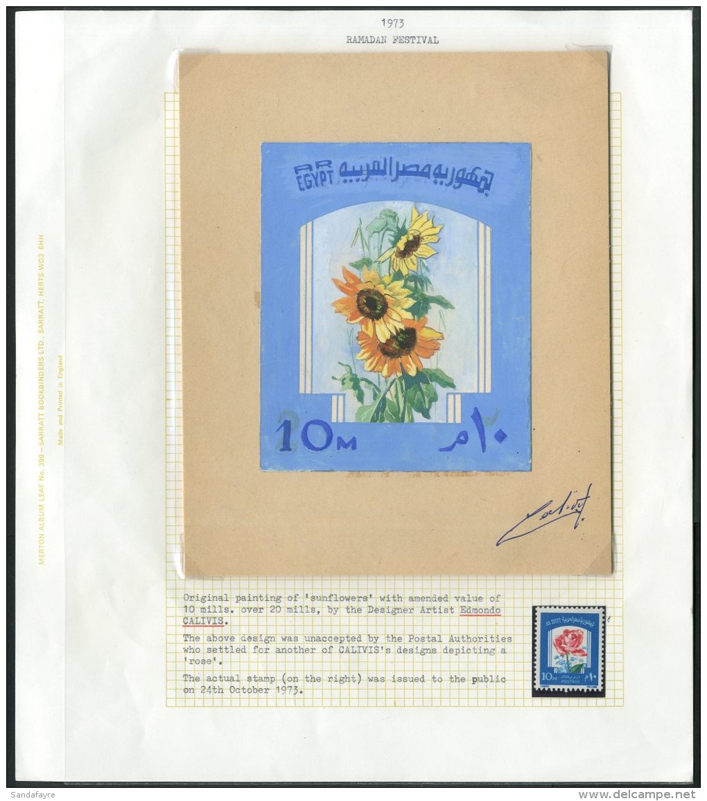 UNIQUE ORIGINAL ARTWORK For The 1973 10m Ramadan Festival Issue, Showing An Unadopted Design In Watercolor,... - Sonstige & Ohne Zuordnung