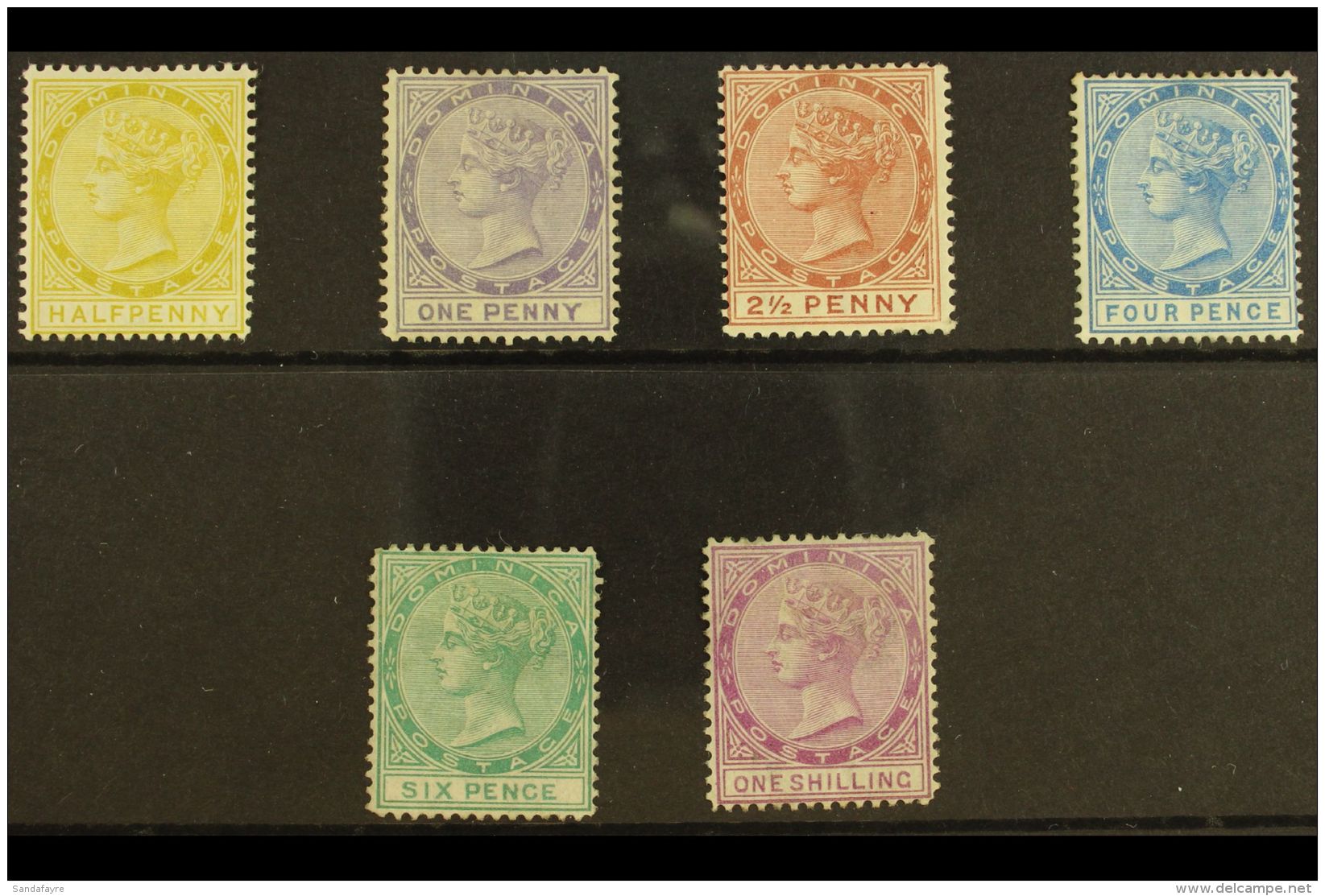 1877-79 CC Watermark Set, SG 4/9, Fine Mint (6 Stamps) For More Images, Please Visit... - Dominique (...-1978)