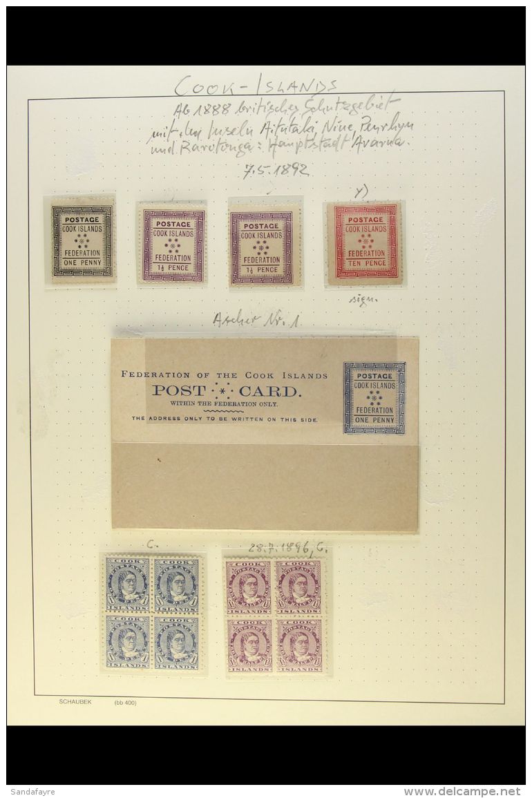 1892-1967 INTERESTING MINT COLLECTION An Attractive Mint Collection With Strong Postal Fiscal Ranges &amp;... - Islas Cook