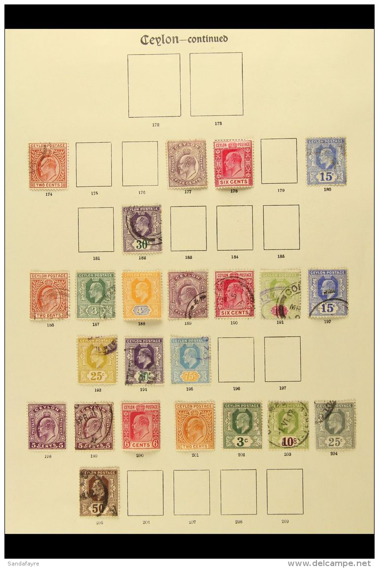 1903-1936 COLLECTION ON PRINTED PAGES Mint And Used, Mainly Fine And Fresh. Note KEVII Ranges To 75c; 1912-25... - Ceilán (...-1947)