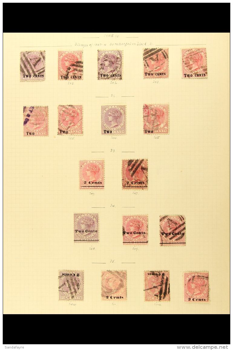 1866-1900 MOSTLY USED COLLECTION ON LEAVES A Charming Old-time Assembly With Additional Shades, Mainly Good To... - Ceilán (...-1947)