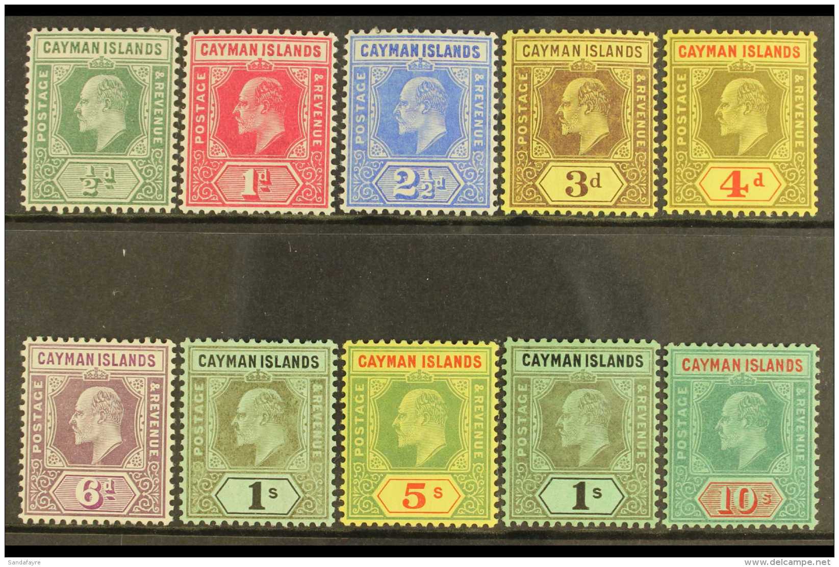 1907-09 Complete Set, SG 25/34, Very Fine Mint. Fresh And Attractive! (10 Stamps) For More Images, Please Visit... - Caimán (Islas)