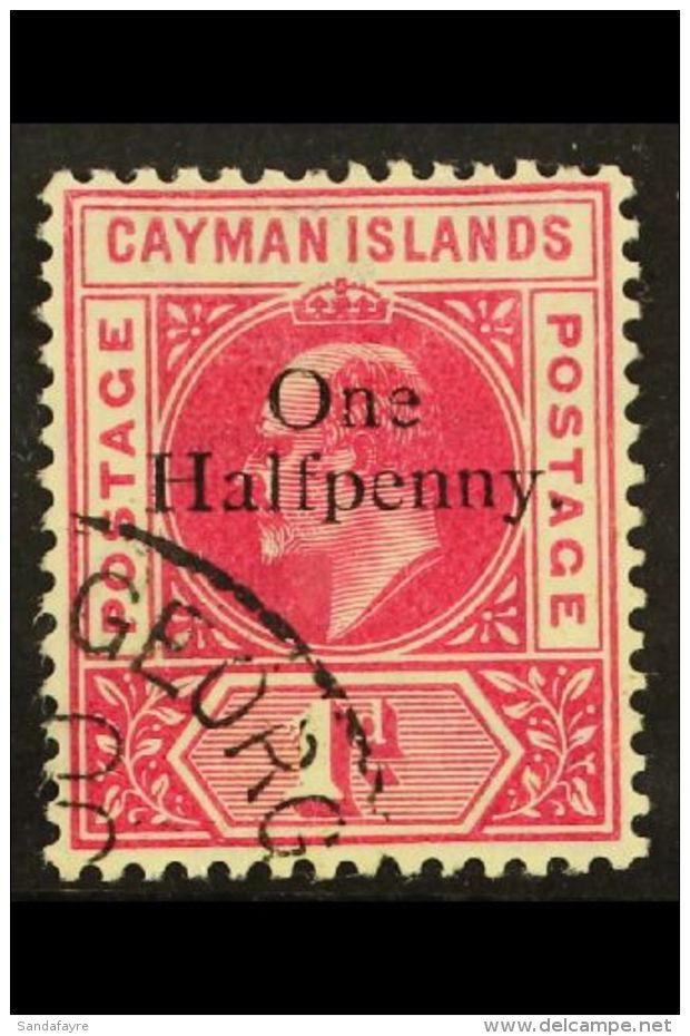 1907 &frac12;d On 1d Carmine, SG 17, Very Fine Cds Used.  For More Images, Please Visit... - Kaimaninseln