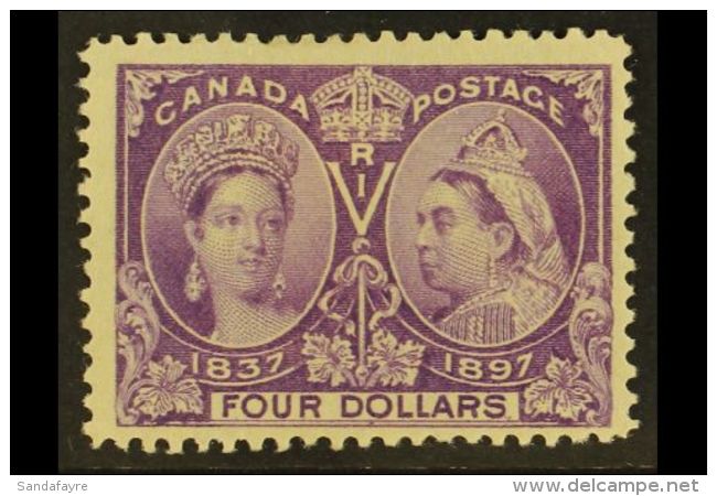 1897 $4 Violet Jubilee, SG 139 (Unitrade 64), Fine Mint. Very Fresh. For More Images, Please Visit... - Sonstige & Ohne Zuordnung