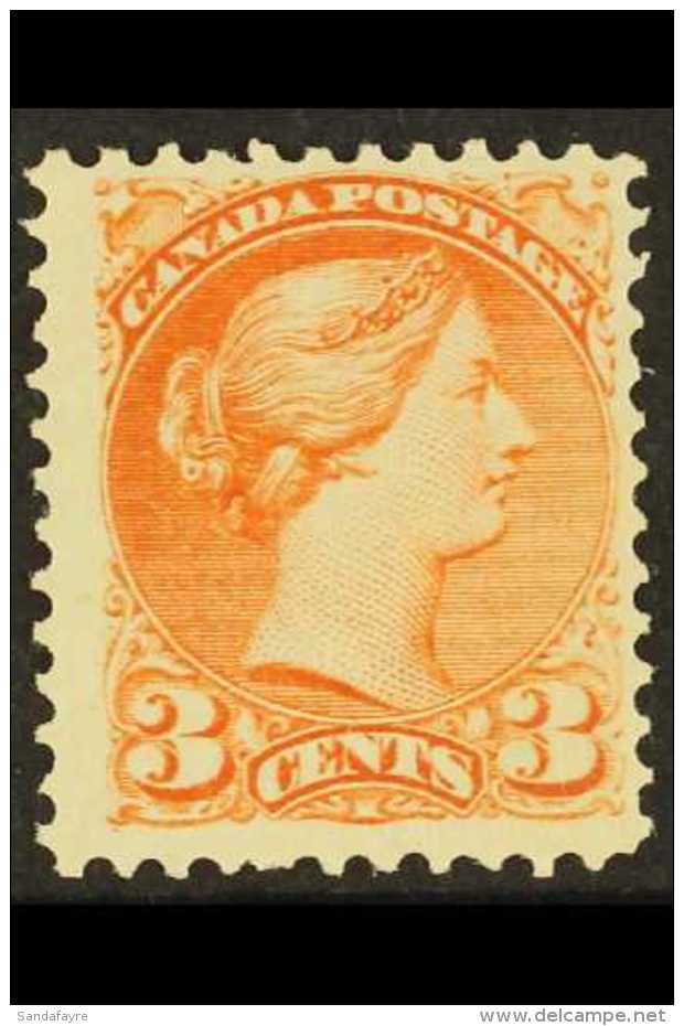 1873 3c Orange Red, Perf 11&frac12;x12, Montreal Printing, SG 96, Fine And Fresh Mint. For More Images, Please... - Otros & Sin Clasificación