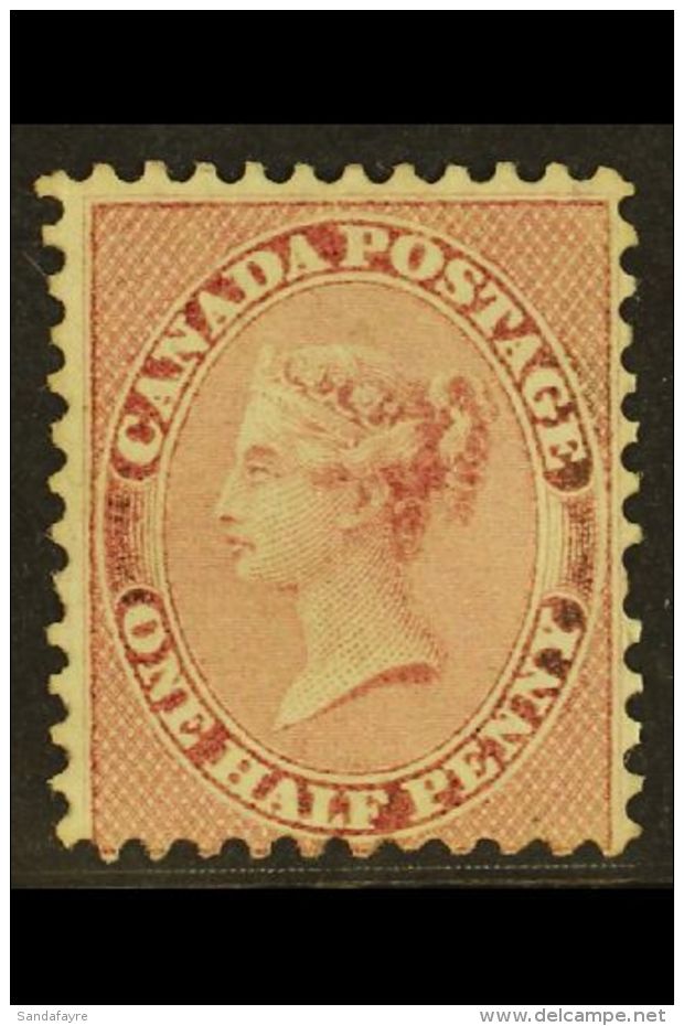 1858-59 &frac12;d Deep Rose, Perf 11&frac34;, SG 25 (Unitrade 11), Unused No Gum With Short Perf At Right And Very... - Otros & Sin Clasificación