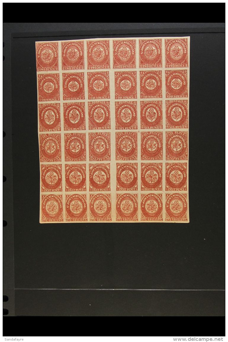 FORGERIES 1862-64 ONEGLIA (sometimes Attributed To Panelli) Engraved COMPLETE SHEET Of 36 On Gummed Paper - Six... - Otros & Sin Clasificación