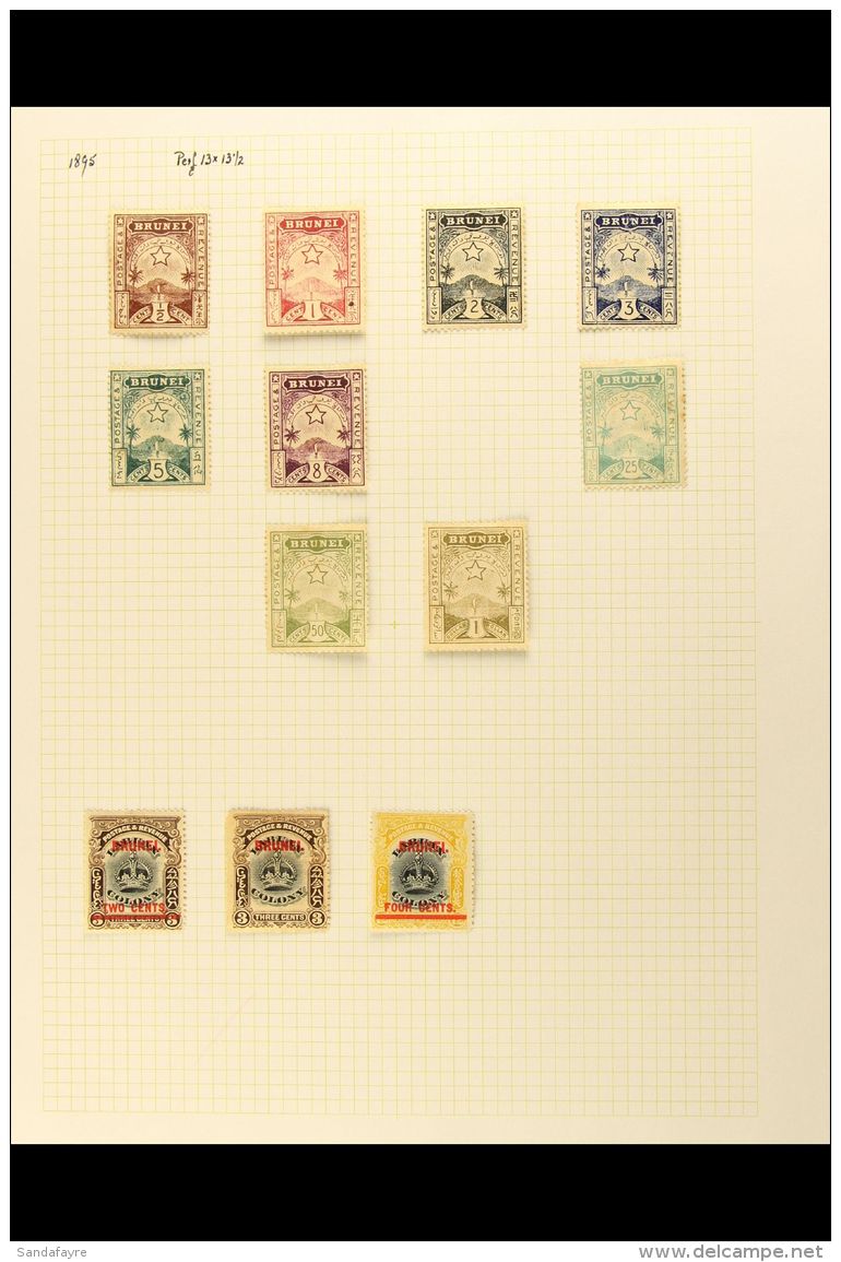 1895-1952 MINT &amp; USED COLLECTION On Leaves, Inc 1895 Set (ex 10c) Unused, 1906 To 3c &amp; 4c On 12c Mint,... - Brunei (...-1984)