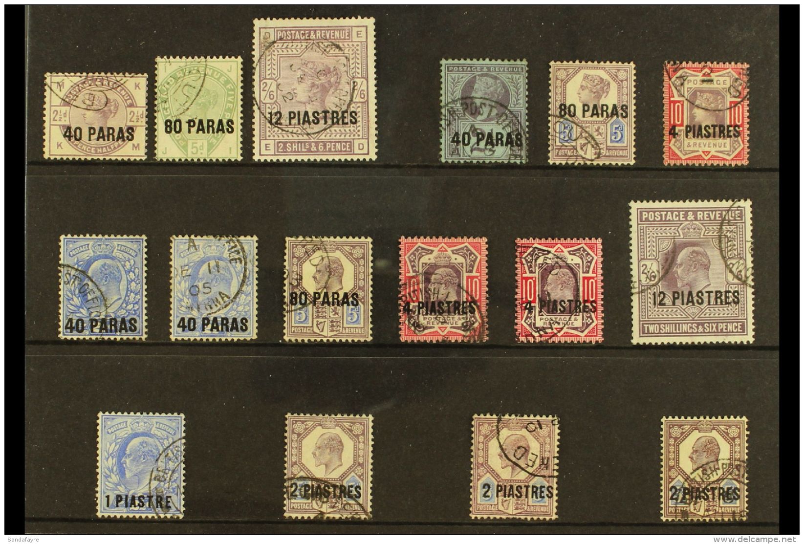 TURKISH CURRENCY 1885-1908 USED SELECTION. An All Different Group That Includes 1885-88 Set, 1887-96 Set, 1902-05... - Levante Britannico