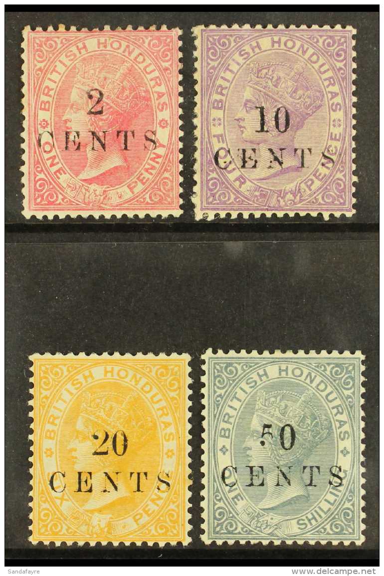 1888 2c On 1d Rose - 50c On 1s Grey, Wmk CA, Set Complete, SG 27/30, Very Fine And Fresh Mint. (4 Stamps) For More... - Honduras Británica (...-1970)