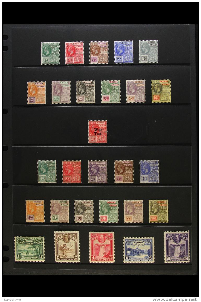 1913-35 COMPLETE MINT COLLECTION Presented On A Pair Of Stock Pages. An Attractive Complete Run From 1913... - Britisch-Guayana (...-1966)