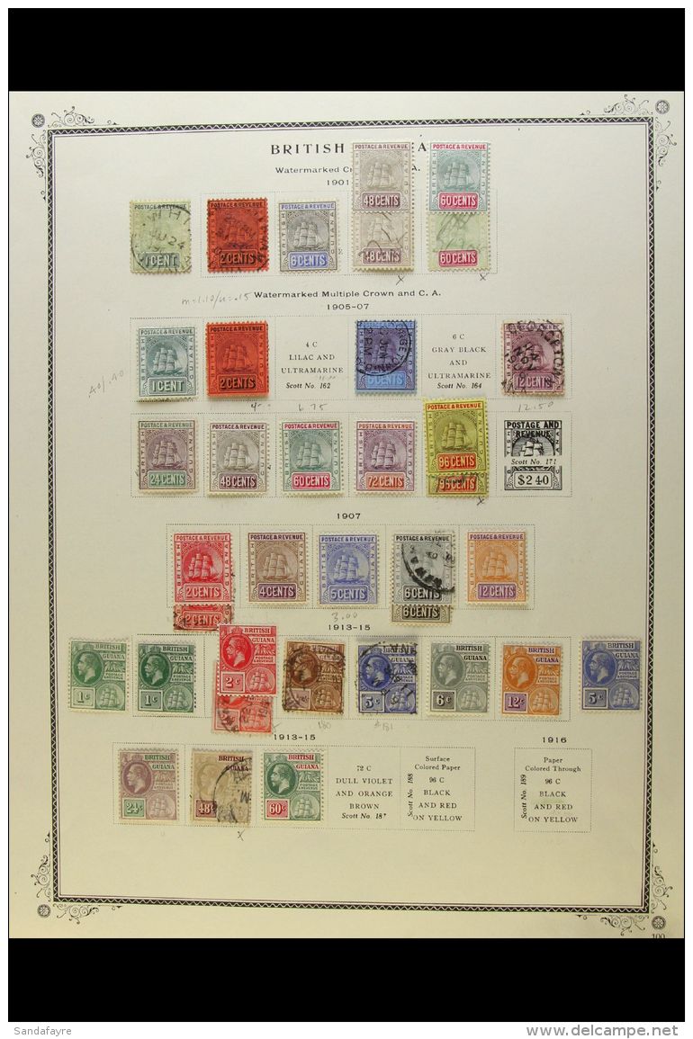 1862-1966 MINT AND USED COLLECTION On Printed Pages, Mostly Fine Condition. Note 1863-76 Small Range To 48c Used;... - Guyane Britannique (...-1966)