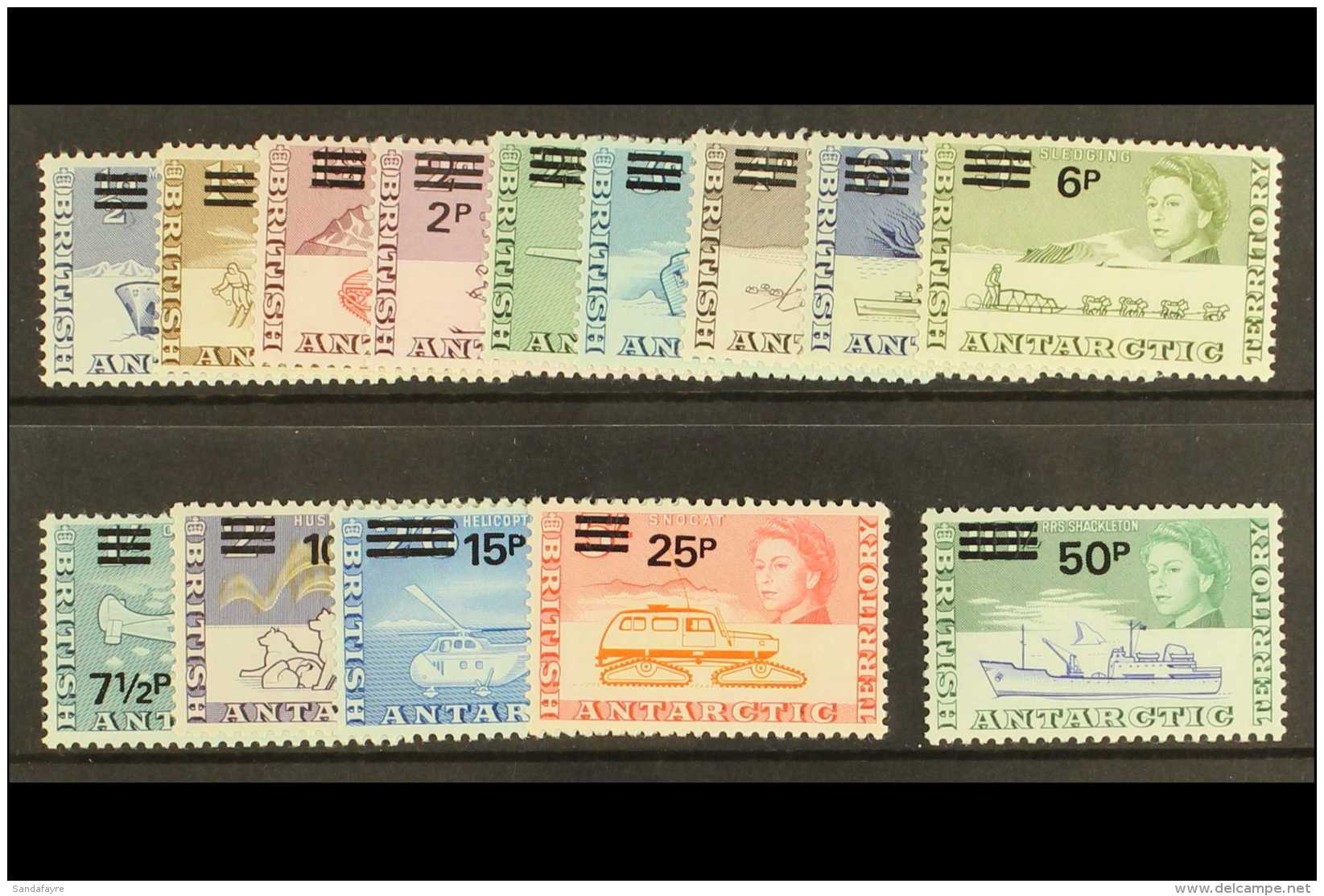 1971 Decimal Surcharges Complete Definitive Set, SG 24/37, Never Hinged Mint. (14 Stamps) For More Images, Please... - Other & Unclassified