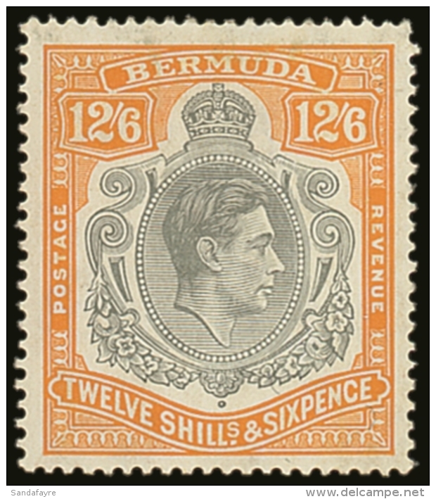 1938-53 12s6d Grey &amp; Brownish Orange, Chalky Paper, SG.120a, Fine Mint For More Images, Please Visit... - Bermudes