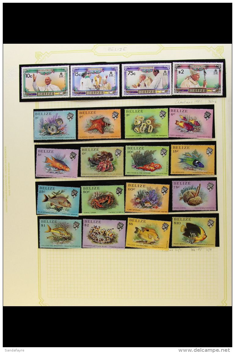 1984-2000 NEVER HINGED MINT COLLECTION An All Different Collection Which Includes 1984-88 Marine Life Defin Set,... - Belice (1973-...)