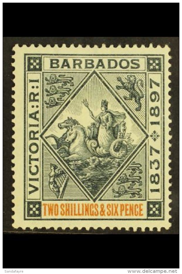 1897 2s6d Blue Black &amp; Orange, SG 124, Mint For More Images, Please Visit... - Barbades (...-1966)