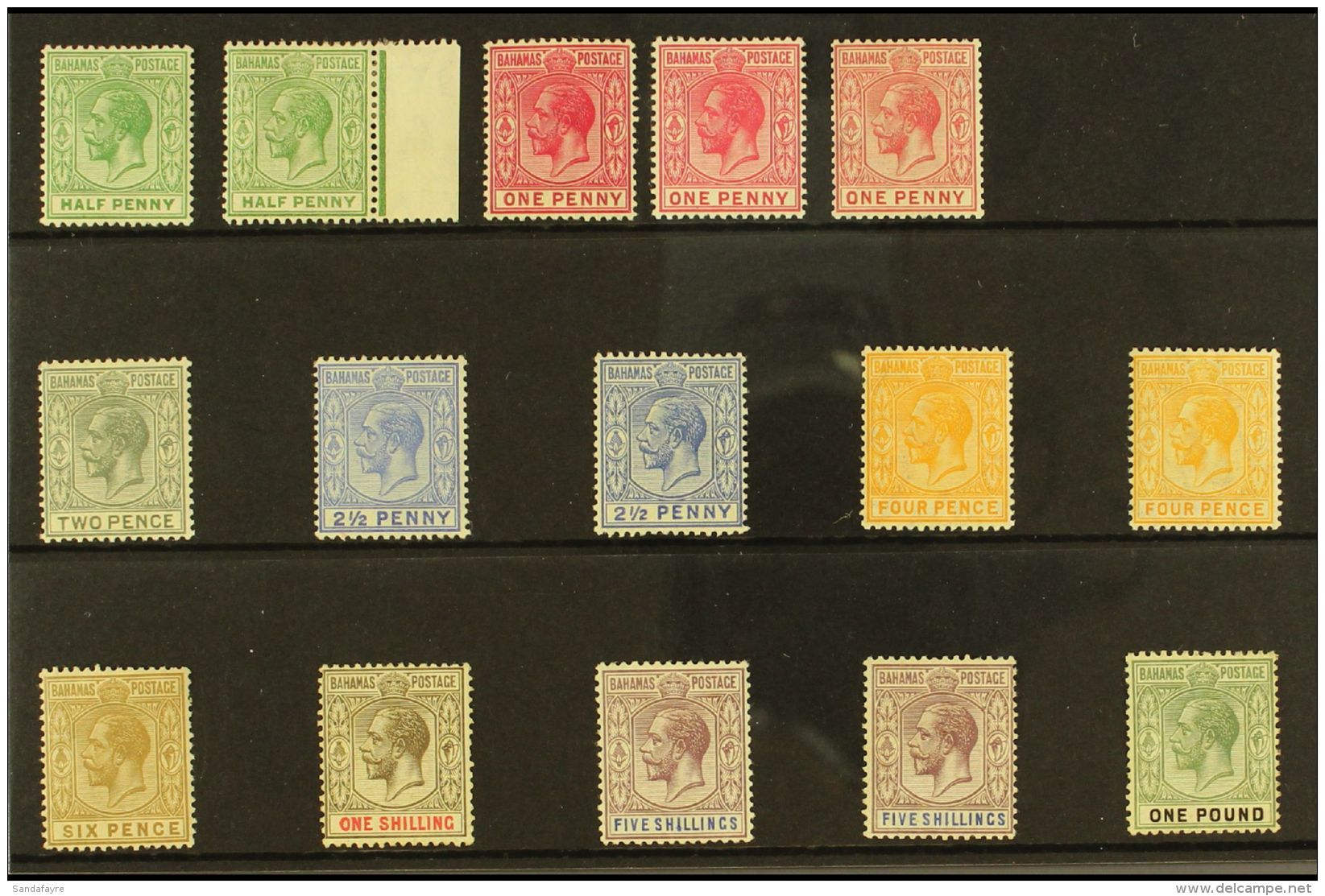 1912-19 KGV Multi CA Wmk Set, SG 81/89, Plus Additional Shades Of &frac12;d, 1d (2), 2&frac12;d, 4d And 5s, Fine... - Otros & Sin Clasificación