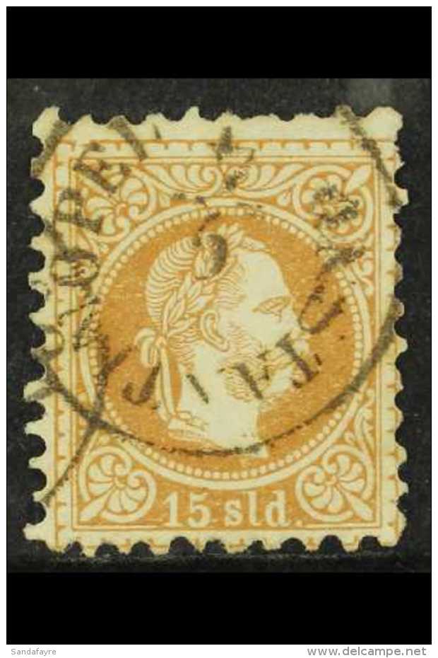 POST OFFICES IN THE LEVANT 1867-83 (fine Printing, Perf 9&frac12;) 15s Brown (Mi 5 II, SG 12) Fine Used With Clear... - Other & Unclassified