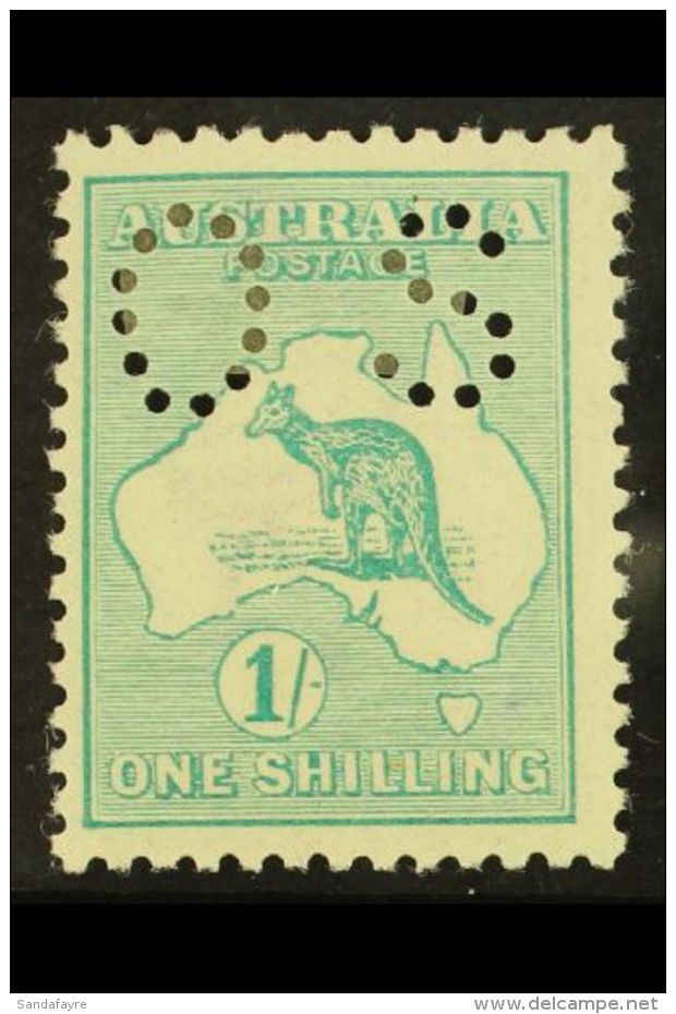 OFFICIAL 1914 1s Emerald Punctured "OS", SG O25, Very Fine Mint. For More Images, Please Visit... - Sonstige & Ohne Zuordnung