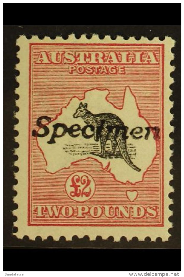 1913-24 &pound;2 Black &amp; Rose, 'Roo, First Watermark, "Specimen" Handstamp, SG 16s, Never Hinged Mint. For... - Sonstige & Ohne Zuordnung