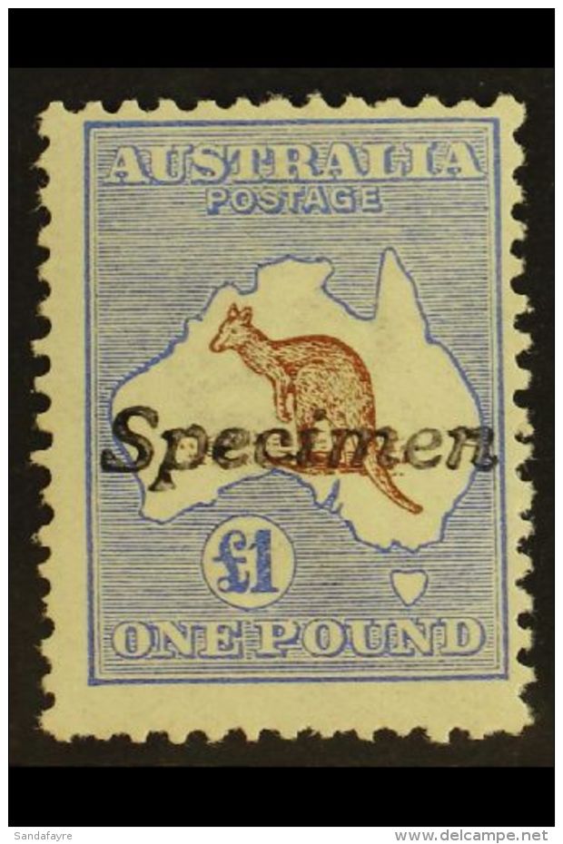 1913-14 &pound;1 Brown &amp; Ultramarine, 'Roo, First Watermark, "Specimen" Handstamp, SG 15s, Never Hinged Mint.... - Otros & Sin Clasificación