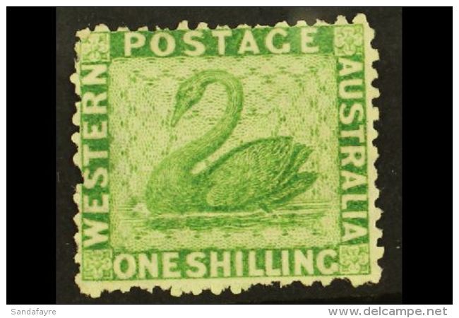 WESTERN AUSTRALIA 1864-79 1s Bright Green, Wmk Crown CC, SG 61, Unused No Gum. Fresh &amp; Attractive. For More... - Sonstige & Ohne Zuordnung