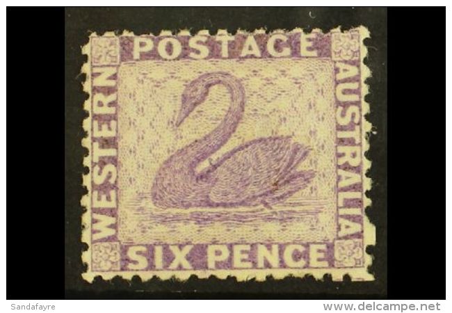 WESTERN AUSTRALIA 1864-79 6d Mauve, Wmk Crown CC REVERSED, SG 60x, Mint Part OG. Fresh &amp; Attractive. For More... - Altri & Non Classificati