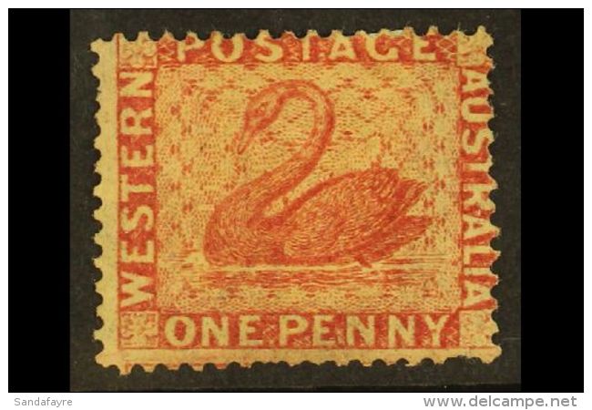 WESTERN AUSTRALIA 1861 1d Rose Perf 14, SG 38, Unused No Gum, One Short Perf At Base But A Very Presentable... - Sonstige & Ohne Zuordnung