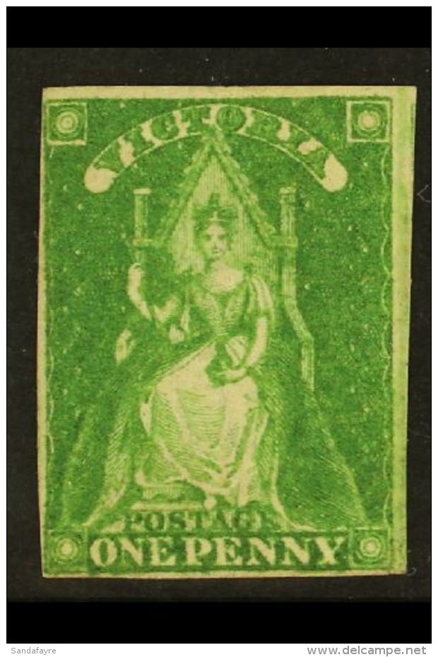 VICTORIA 1856 1d Yellow- Green Imperf, SG 40, Unused No Gum With 4 Clear To Good Margins. For More Images, Please... - Altri & Non Classificati