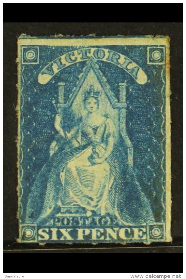 VICTORIA 1858 6d Bright Blue Roulette Perf, SG 73, Mint Part OG. For More Images, Please Visit... - Sonstige & Ohne Zuordnung